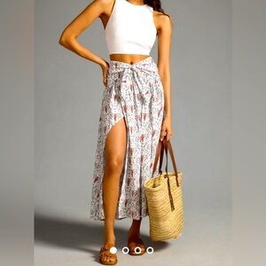BNWT Anthropologie Poplin Tie Front Skirt